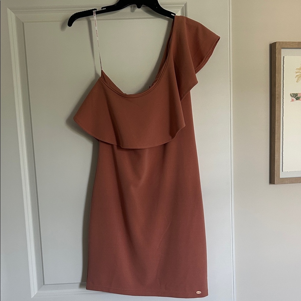 Elegant One-Shoulder Dusty Rose Guess Dress